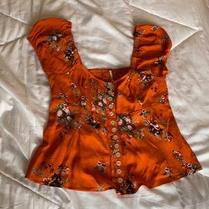 Free People Orange Top